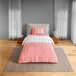 Spaces Fiora 100% Cotton 144 TC Percale Ornate Single Bedsheet with 1 Pillow Cover - 152 x 224 cm, Pink