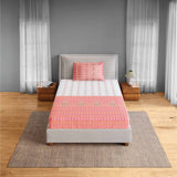 Spaces Fiora 100% Cotton 144 TC Percale Ornate Single Bedsheet with 1 Pillow Cover - 152 x 224 cm, Pink