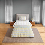 Spaces Fiora 100% Cotton 144 TC Percale Ornate Single Bedsheet with 1 Pillow Cover - 152 x 224 cm, Light Grey