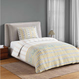 Spaces Fiora 100% Cotton 144 TC Percale Ornate Single Bedsheet with 1 Pillow Cover - 152 x 224 cm, Light Grey