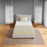 Spaces Fiora 100% Cotton 144 TC Percale Ornate Single Bedsheet with 1 Pillow Cover - 152 x 224 cm, Light Grey