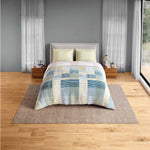 Spaces Fiora 100% Cotton 144 TC Geometric Double Quilt - 88 x 106 Inches, Light Yellow