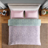 Spaces Fiora 100% Cotton 144 TC Floral Double Quilt - 88 x 106 Inches, Light Violet