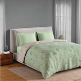Spaces Fiora 100% Cotton 144 TC Floral Double Quilt - 88 x 106 Inches, Light Green