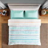 Spaces Fiora 100% Cotton 144 TC Geometric Double Quilt - 88 x 106 Inches, Aqua