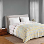 Spaces Fiora 100% Cotton 144 TC Ornate Double Quilt - 88 x 106 Inches, Light Grey
