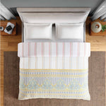 Spaces Fiora 100% Cotton 144 TC Ornate Double Quilt - 88 x 106 Inches, Light Grey