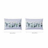 Spaces Fiora 100% Cotton 144 TC Floral Fitted King Bedsheet with 2 Pillow Covers - 72 x 78 Inches, Light Blue