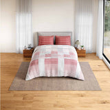 Spaces Fiora 100% Cotton 144 TC Geometric Fitted King Bedsheet with 2 Pillow Covers - 72 x 78 Inches, Dark Pink