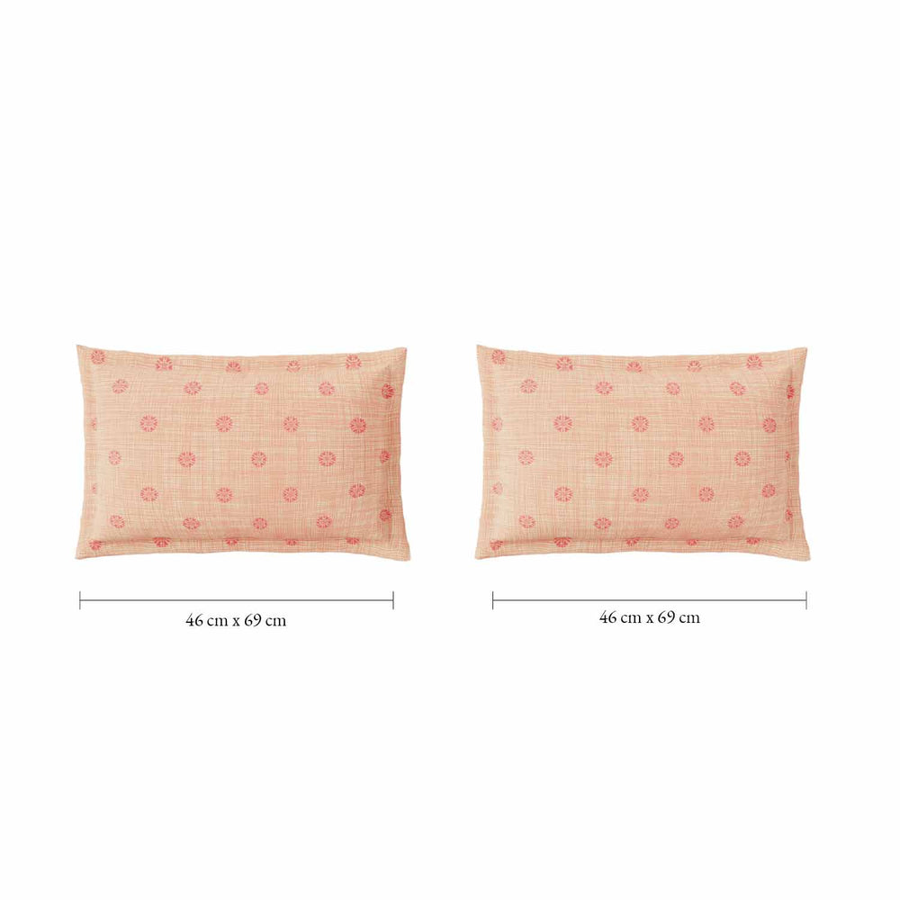 Spaces Fiora 100% Cotton 144 TC Ornate Fitted King Bedsheet with 2 Pillow Covers - 72 x 78 Inches, Light Yellow