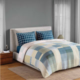 Spaces Fiora 100% Cotton 144 TC Geometric Fitted Queen Bedsheet with 2 Pillow Covers - 60 x 78 Inches, Light Yellow
