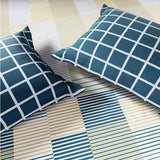 Spaces Fiora 100% Cotton 144 TC Geometric Fitted Queen Bedsheet with 2 Pillow Covers - 60 x 78 Inches, Light Yellow
