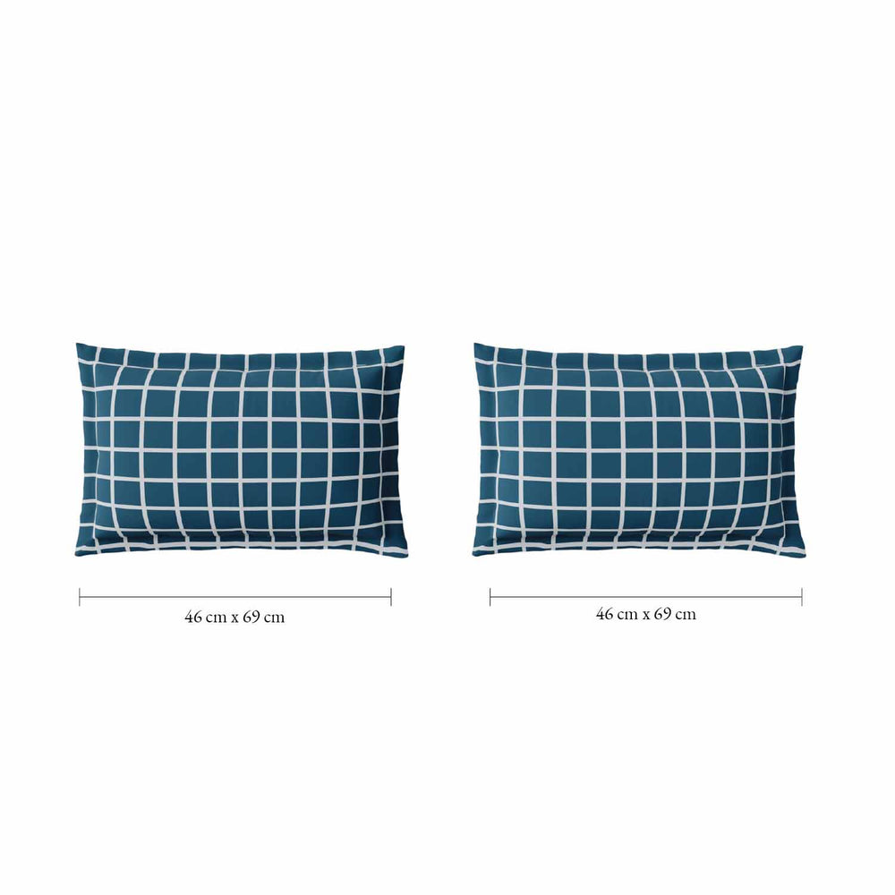 Spaces Fiora 100% Cotton 144 TC Geometric Fitted Queen Bedsheet with 2 Pillow Covers - 60 x 78 Inches, Light Yellow