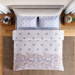 Spaces Fiora 100% Cotton 144 TC Ornate Fitted Queen Bedsheet with 2 Pillow Covers - 60 x 78 Inches, Orange