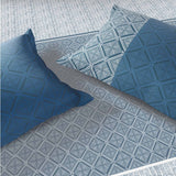 Spaces Fiora 100% Cotton 144 TC Geometric Fitted Queen Bedsheet with 2 Pillow Covers - 60 x 78 Inches, Dark Blue