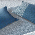 Spaces Fiora 100% Cotton 144 TC Geometric Fitted Queen Bedsheet with 2 Pillow Covers - 60 x 78 Inches, Dark Blue