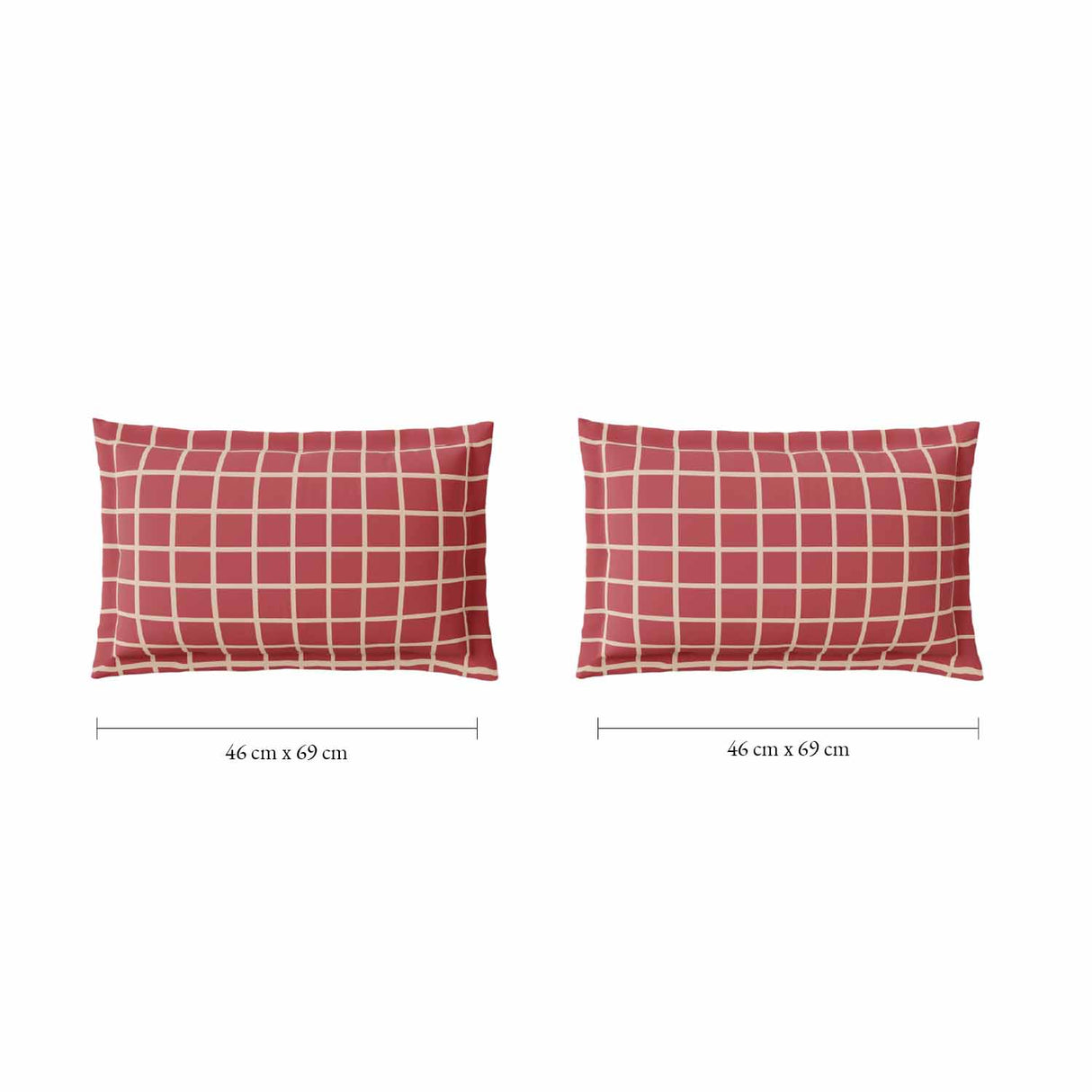 Spaces Fiora 100% Cotton 144 TC Geometric Fitted Queen Bedsheet with 2 Pillow Covers - 60 x 78 Inches, Dark Pink