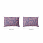 Spaces Fiora 100% Cotton 144 TC Floral Fitted Queen Bedsheet with 2 Pillow Covers - 60 x 78 Inches, Light Violet