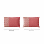 Spaces Fiora 100% Cotton 144 TC Geometric Fitted Queen Bedsheet with 2 Pillow Covers - 60 x 78 Inches, Dark Red