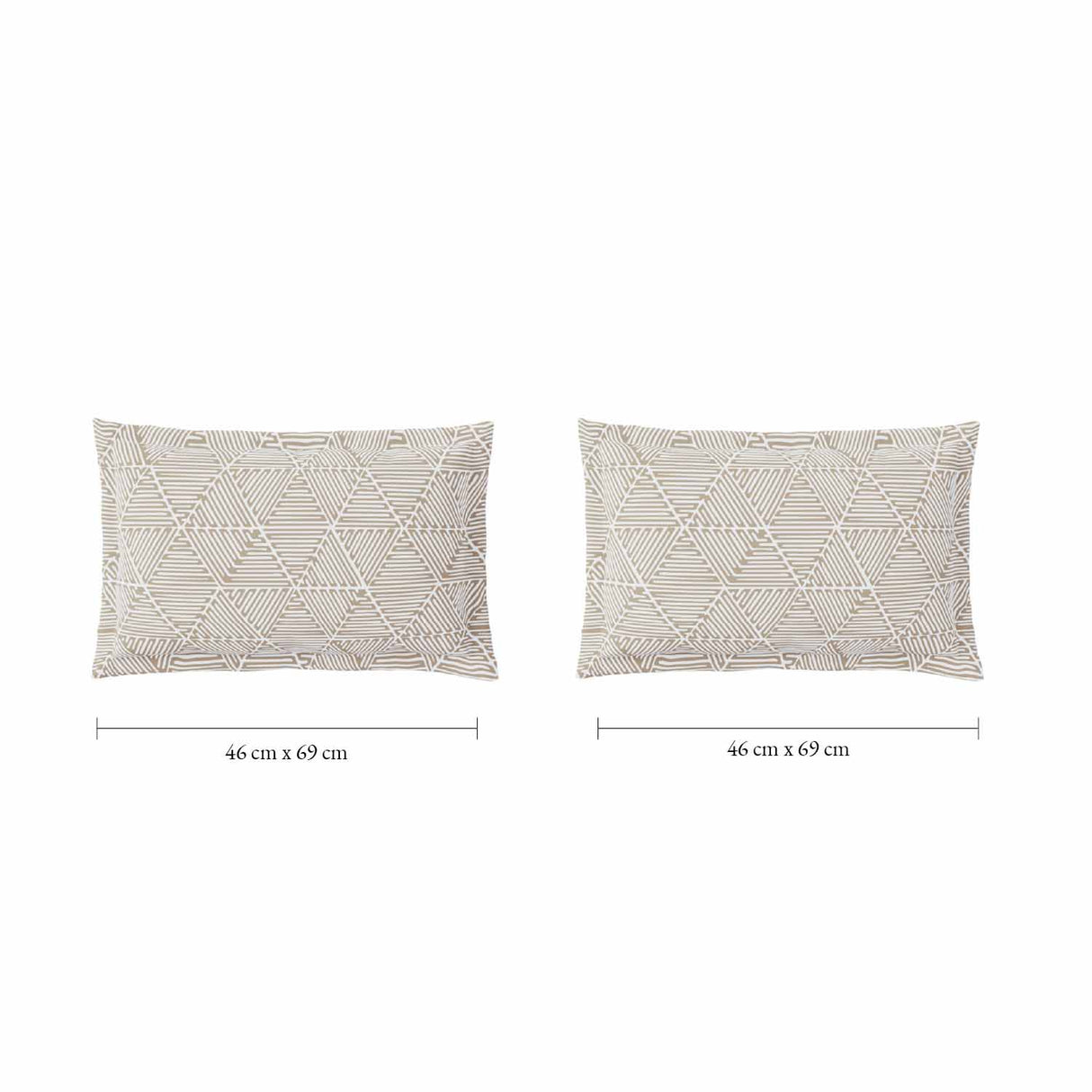 Spaces Fiora 100% Cotton 144 TC Floral Fitted Queen Bedsheet with 2 Pillow Covers - 60 x 78 Inches, Beige
