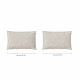 Spaces Fiora 100% Cotton 144 TC Floral Fitted Queen Bedsheet with 2 Pillow Covers - 60 x 78 Inches, Beige