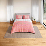 Spaces Fiora 100% Cotton 144 TC Ornate Fitted Queen Bedsheet with 2 Pillow Covers - 60 x 78 Inches, Pink
