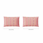 Spaces Fiora 100% Cotton 144 TC Ornate Fitted Queen Bedsheet with 2 Pillow Covers - 60 x 78 Inches, Pink
