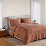 Spaces Fiora 100% Cotton 144 TC Ornate Fitted Queen Bedsheet with 2 Pillow Covers - 60 x 78 Inches, Brown