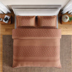 Spaces Fiora 100% Cotton 144 TC Ornate Fitted Queen Bedsheet with 2 Pillow Covers - 60 x 78 Inches, Brown