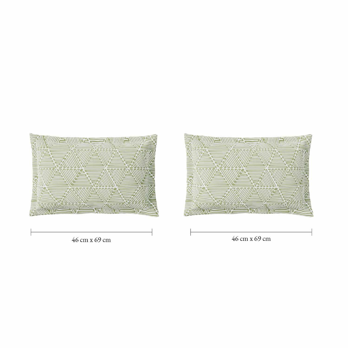 Spaces Fiora 100% Cotton 144 TC Floral Fitted Queen Bedsheet with 2 Pillow Covers - 60 x 78 Inches, Light Green