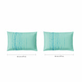 Spaces Fiora 100% Cotton 144 TC Geometric Fitted Queen Bedsheet with 2 Pillow Covers - 60 x 78 Inches, Aqua