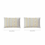 Spaces Fiora 100% Cotton 144 TC Ornate Fitted Queen Bedsheet with 2 Pillow Covers - 60 x 78 Inches, Light Grey