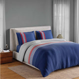 Spaces Neo Paradox 100% Cotton 152 TC Percale Geometric Large Bedsheet with 2 Pillow Covers - 274 x 274 cm, Blue