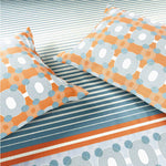 Spaces Neo Paradox 100% Cotton 152 TC Percale Geometric Large Bedsheet with 2 Pillow Covers - 274 x 274 cm, Light Teal