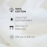 Spaces Neo Paradox 100% Cotton 152 TC Percale Geometric Large Bedsheet with 2 Pillow Covers - 274 x 274 cm, Light Yellow
