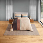 Spaces Neo Chaap 100% Cotton 152 TC Percale Ornate Large Bedsheet with 2 Pillow Covers - 274 x 274 cm, Beige
