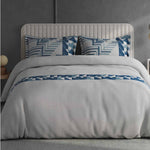 Spaces Avaris Structure Geometric 100% Cotton 210 TC Double Bedsheet with 2 Pillow Covers - 274 x 274 cm, Light Grey