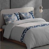 Spaces Avaris Structure Geometric 100% Cotton 210 TC Double Bedsheet with 2 Pillow Covers - 274 x 274 cm, Light Grey