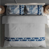 Spaces Avaris Structure Geometric 100% Cotton 210 TC Double Bedsheet with 2 Pillow Covers - 274 x 274 cm, Light Grey