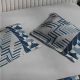 Spaces Avaris Structure Geometric 100% Cotton 210 TC Double Bedsheet with 2 Pillow Covers - 274 x 274 cm, Light Grey