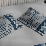 Spaces Avaris Structure Geometric 100% Cotton 210 TC Double Bedsheet with 2 Pillow Covers - 274 x 274 cm, Light Grey