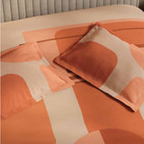 Spaces Avaris Structure Geometric 100% Cotton 210 TC Double Bedsheet with 2 Pillow Covers - 274 x 274 cm, Beige