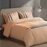 Spaces Avaris Structure Geometric 100% Cotton 210 TC Double Bedsheet with 2 Pillow Covers - 274 x 274 cm, Beige