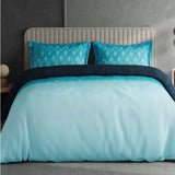 Spaces Avaris Eco Abstract 100% Cotton 144 TC Double Bedsheet with 2 Pillow Covers - 274 x 274 cm, Dark Blue