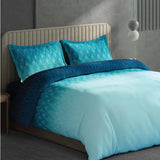 Spaces Avaris Eco Abstract 100% Cotton 144 TC Double Bedsheet with 2 Pillow Covers - 274 x 274 cm, Dark Blue