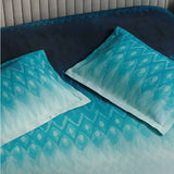 Spaces Avaris Eco Abstract 100% Cotton 144 TC Double Bedsheet with 2 Pillow Covers - 274 x 274 cm, Dark Blue