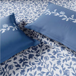 Spaces Rio Bloomscape 100% Cotton 132 TC Percale Fioral Double Bedsheet with 2 Pillow Covers - 228 x 274 cm, Blue