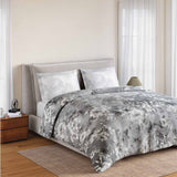 Spaces Rio Bloomscape 100% Cotton 132 TC Percale Fioral Double Bedsheet with 2 Pillow Covers - 228 x 274 cm, Grey