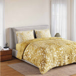Spaces Rio Bloomscape 100% Cotton 132 TC Percale Fioral Double Bedsheet with 2 Pillow Covers - 228 x 274 cm, Light Yellow