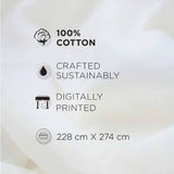 Spaces Rio Bloomscape 100% Cotton 132 TC Percale Fioral Double Bedsheet with 2 Pillow Covers - 228 x 274 cm, Light Yellow